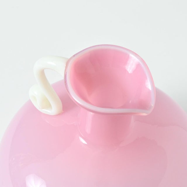 Vintage Italian Pink Opaline Glass Vase, 1960s For Sale - Image 7 of 9