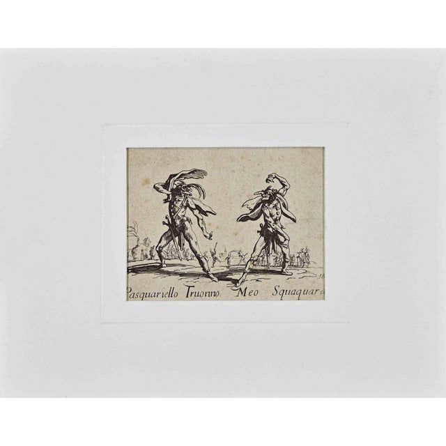Jacques Callot, Pasquariello Truonno and Meo Squaquara, Etching, 1620s For Sale - Image 3 of 3