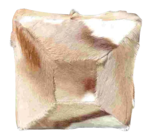 20th Century Hide and Faux Leather Covered Pillow