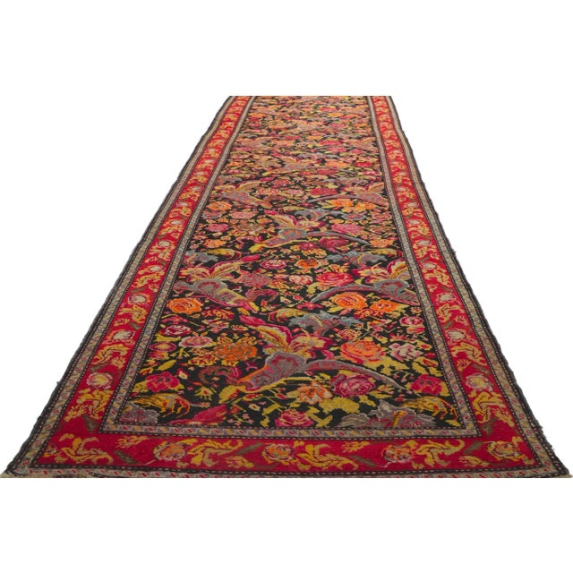 Early 20th Century Antique Caucasian Karabakh Hallway Rug, 03'10 X 16'00 For Sale - Image 4 of 9