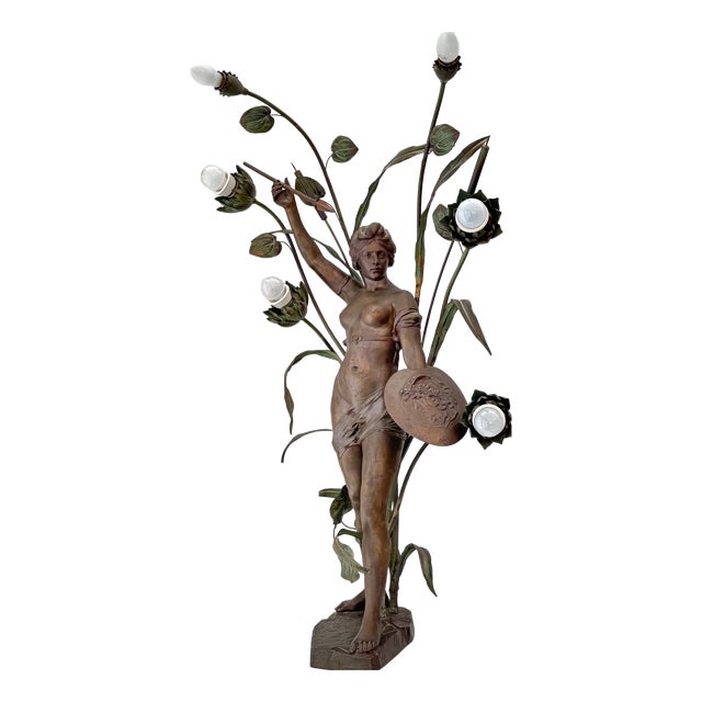 Antique Art Nouveau Table Lamp by Paul Aichele, Germany, 1910s For Sale