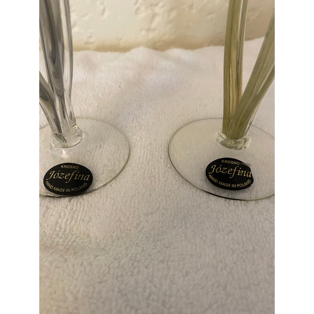 Vintage Krosno Jozefina Art Glass Candle Holders Set of 2 Chairish
