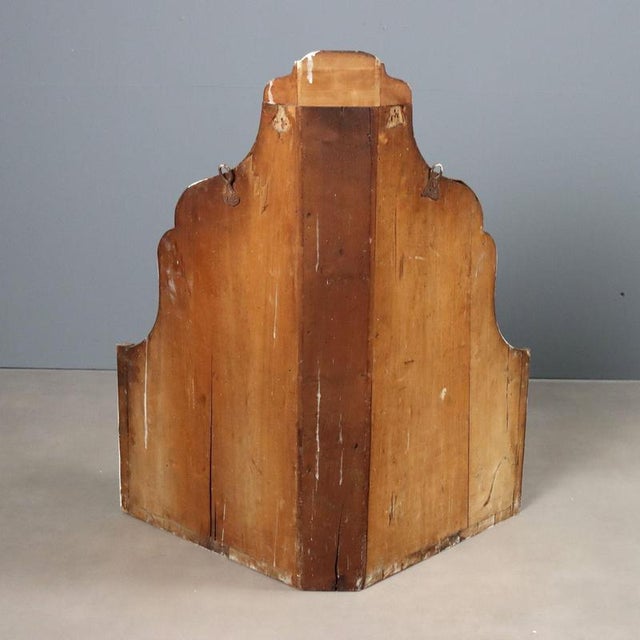 19th Century Hanging Walnut Corner Cabinet, Italy For Sale - Image 10 of 11