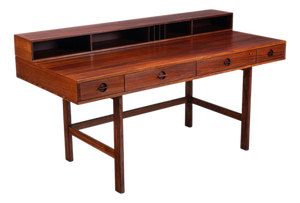 Flip-Top Partners Desk in Rosewood attributed to Peter Løvig Nielsen for Løvig, Denmark, 1960