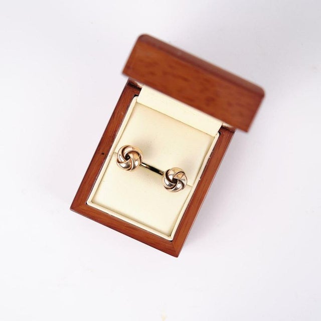 14 Karat Gold Knot Cufflinks by Bernhard Hertz, Set of 2 For Sale - Image 5 of 6