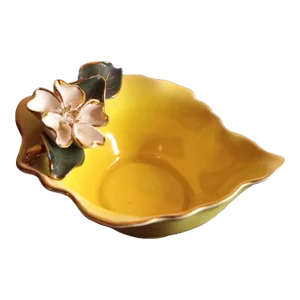 Vintage Deemar Pottery Floral Trinket Holder