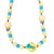 Art Deco 1930s Czechoslovakian Art Deco Yellow White & Blue Bohemian Art Glass Bead Necklace For Sale - Image 3 of 6