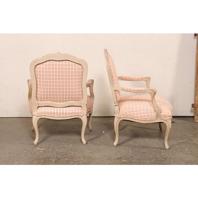 Mid 20th Century French Pair of Louis XV Style Fauteuils For Sale - Image 9 of 13