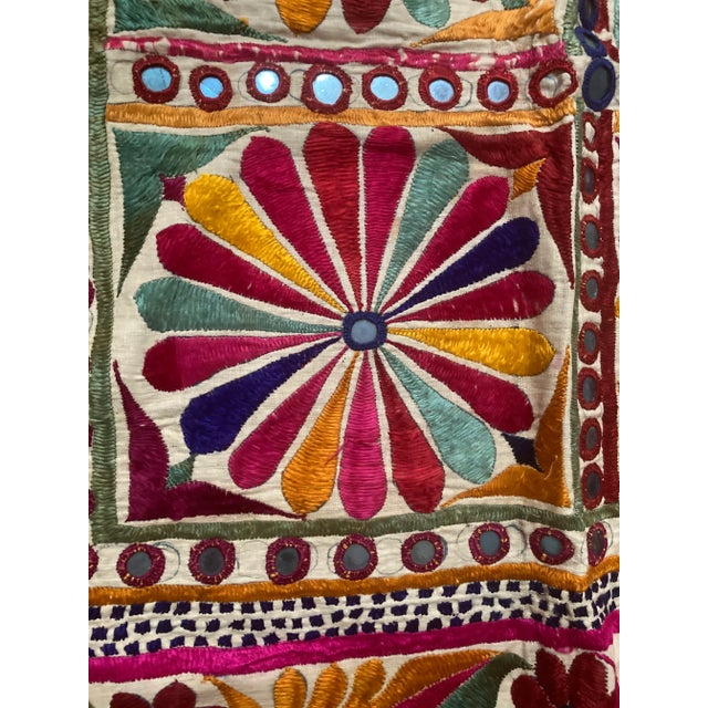 1990s Jaipur Indian Embroidered Vintage Textile Art For Sale In New York - Image 6 of 7