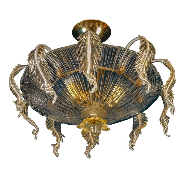 Venetian Murano Glass Chandelier or Ceiling Light, 1970 For Sale