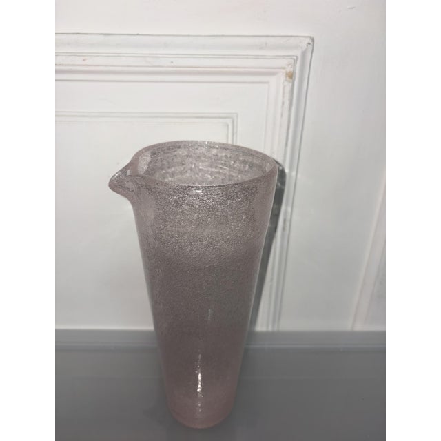 Large pink Murano glass mug, height 25 cm, width 11 cm, depth 10 cm