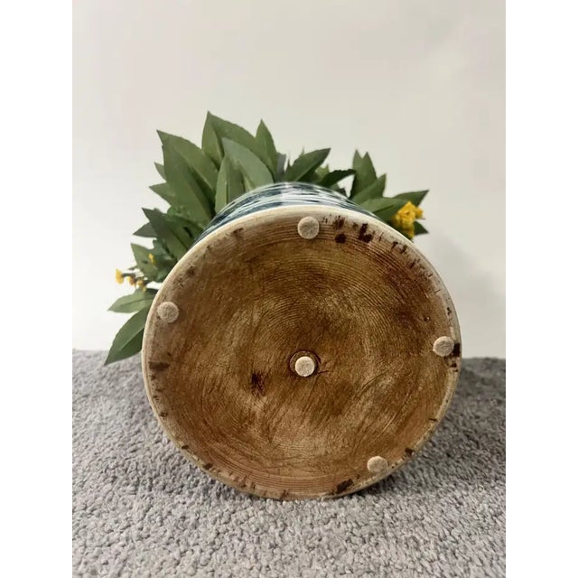 Chinese Qing Dynasty Style Blue & White Dragon Motif Porcelain Planter For Sale - Image 10 of 10