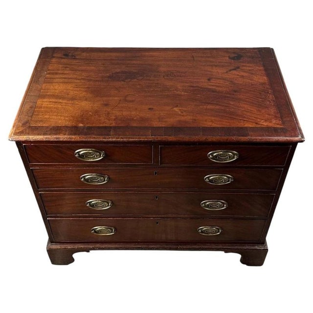 Georgian Mahogany Chest of Drawers with Brass Handles, 1800 For Sale - Image 4 of 11