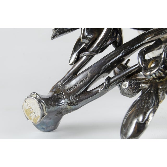 Metal Late 19th Century Silvered Epergnes With Cut Glass Bowls and Tops by Christofle - a Pair For Sale - Image 7 of 9