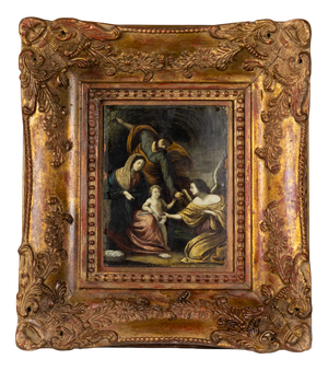 Unkown, Holy Family, 1800s, Oil on Cooper Painting