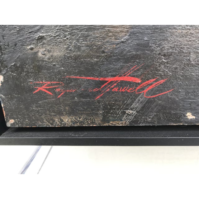 Figurative Surrealistic Cityscape Oil on Masonite by Raymond Howell For Sale - Image 3 of 9