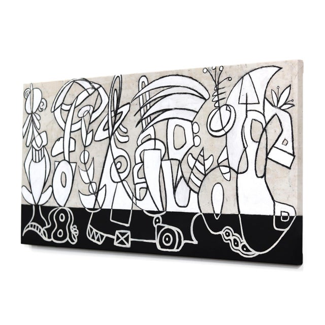 The Long Game - Abstract Organic Shape Black & White Original Artwork by Rue Bootay For Sale In Los Angeles - Image 6 of 9