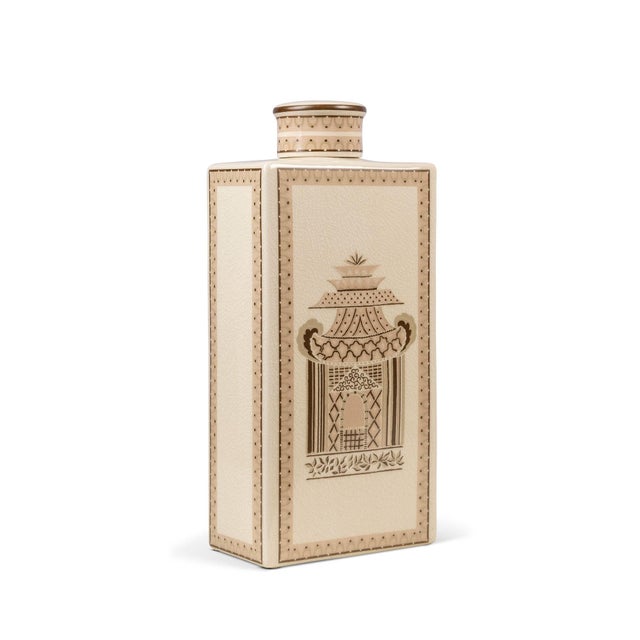 Name: Pagoda Garden Mocha Large Jar Size: 15"H x 7"W x 4"D Pagoda Garden is is created from inspiration of the Henry...