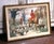 A lively celebration of traditional English sporting life, this handsome antique watercolor captures a mounted fox hunt...