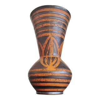 Rust Orange 'Ankara' Funnel-Mouth Vase by Helmut Scholtis for Carstens For Sale