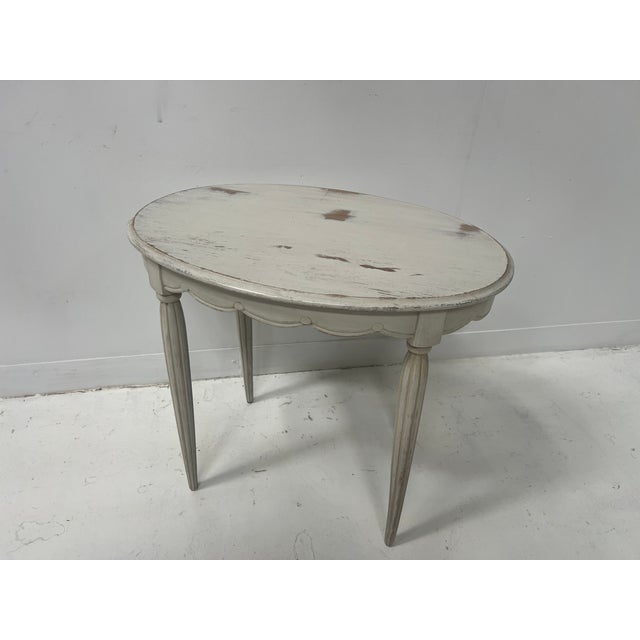 Art Deco Style Side Table in Patinated Beechwood, 1900s For Sale - Image 12 of 14