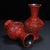 Cinnabar Lacquer Vase Pair / Carved Red Lacquer Landscape Vases For Sale - Image 4 of 12
