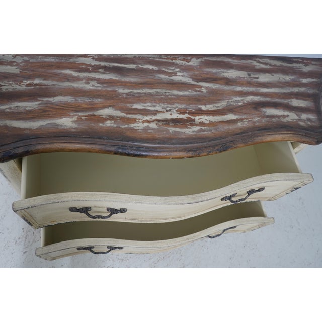 Distressed Finish 2 Drawer Commode Chest For Sale - Image 4 of 12