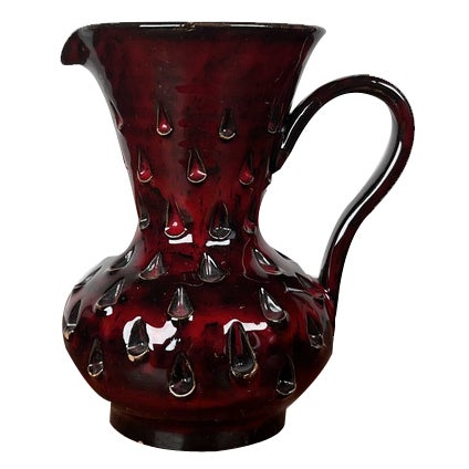 Italian Strawberry Studio Pottery Carafe Vase by Fratelli Fantullacci for Bitossi, 1960s For Sale