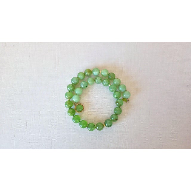 Australian Chrysoprase Beaded Necklace With Sterling Silver Chrysoprase Clasp For Sale - Image 12 of 12