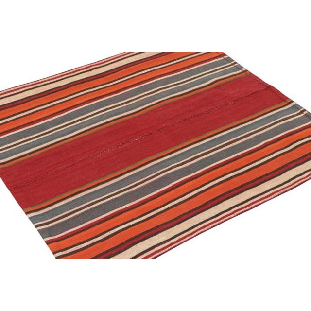 Rug & Kilim Vintage Qashqai Persian Jajim Kilim in With Multicolor Stripes by Rug & Kilim For Sale - Image 4 of 7