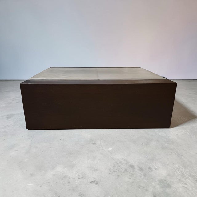 Holly Hunt Holly Hunt Large Bahia Leather Coffee Table For Sale - Image 4 of 7