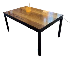 Mid Century Modern Mixed Wood Parsons Dining Table, Attr. To Milo Baughman for Directional Furniture