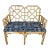 Vintage Coastal Chinoiserie Chippendale Bench For Sale