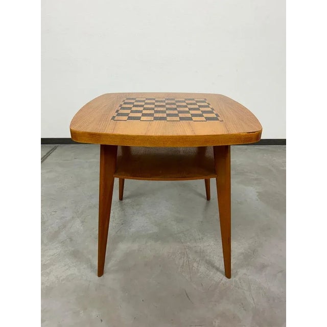 Vintage hand made chess table. Original coffee table turned into chess table.