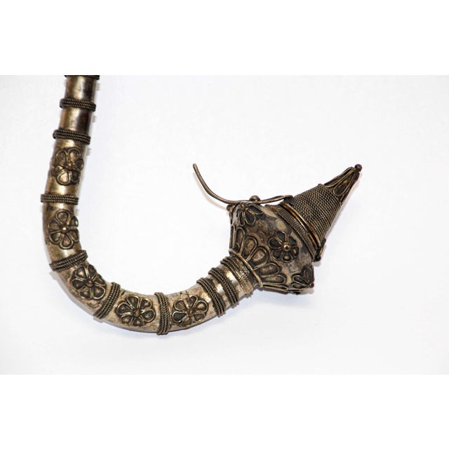 Asian Metal Filigree Opium Pipe, Silver Plate, Chinoiserie Style, 1920 For Sale - Image 13 of 17