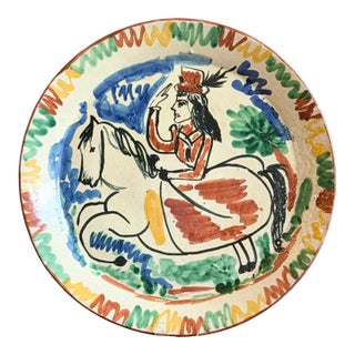 Cubist Equestrian Earthenware Ceramic - 20th Century For Sale