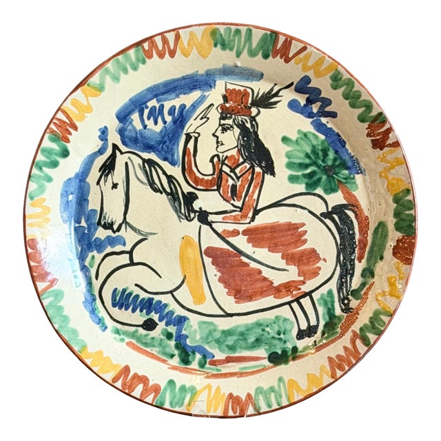 Cubist Equestrian Earthenware Ceramic - 20th Century For Sale