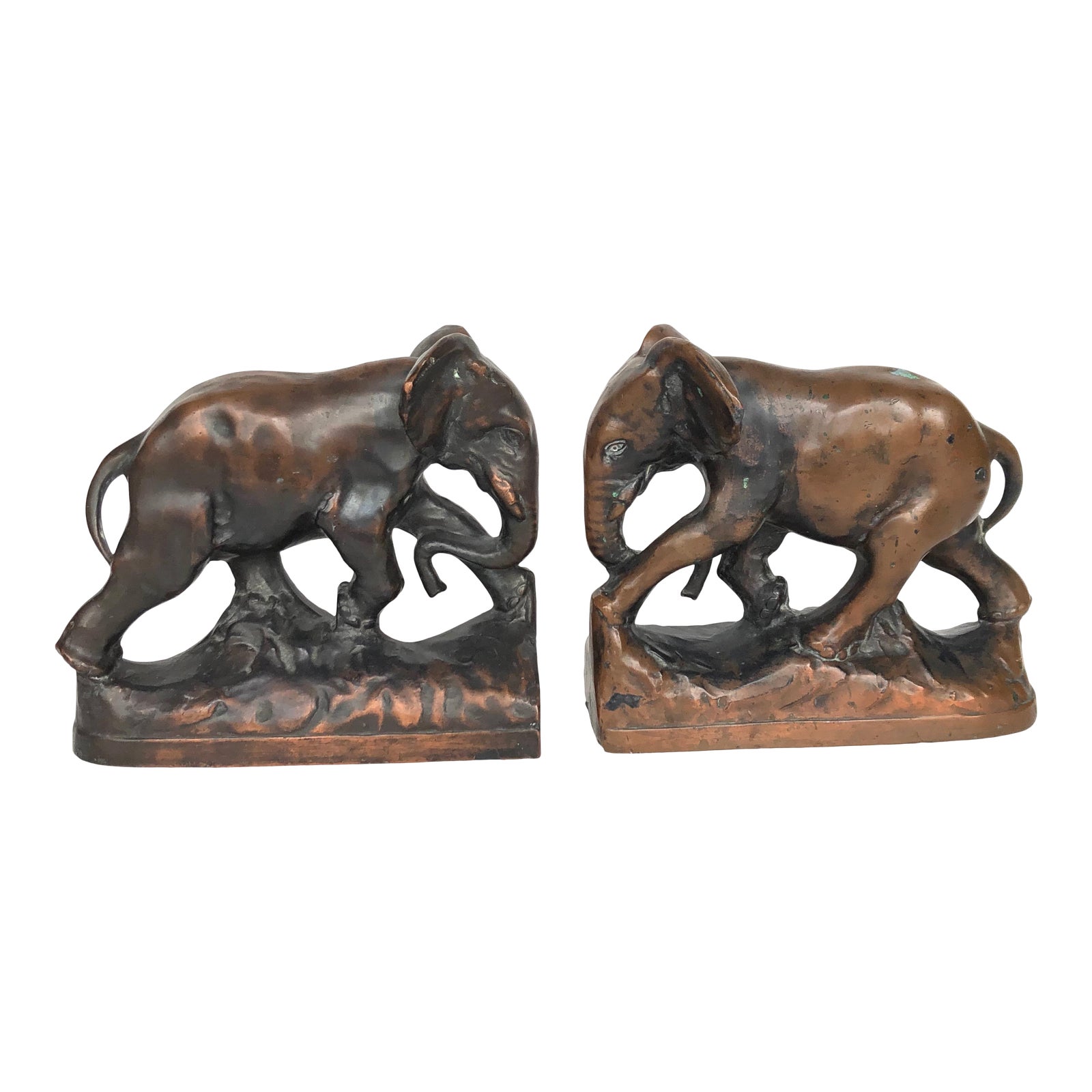 Vintage Bronze Elephant Bookends a Pair Chairish