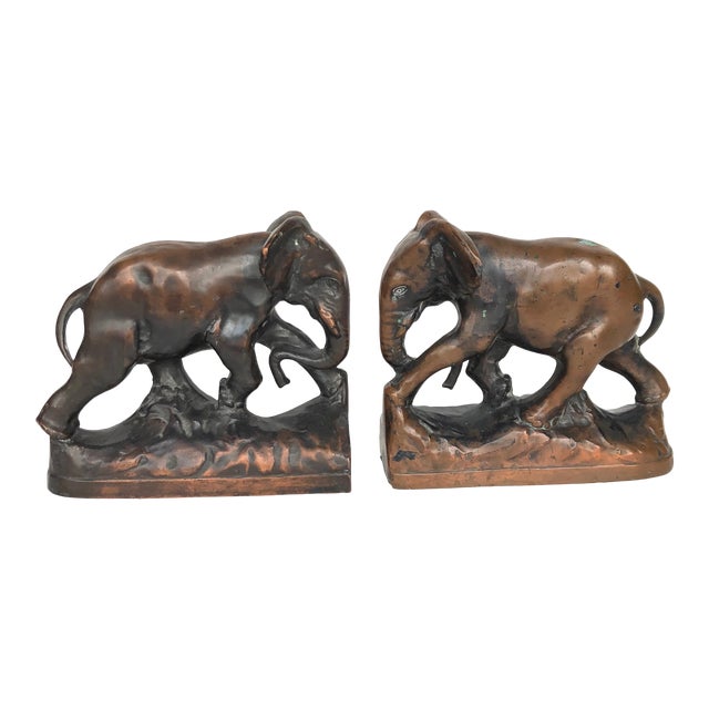 Vintage Bronze Elephant Bookends a Pair Chairish