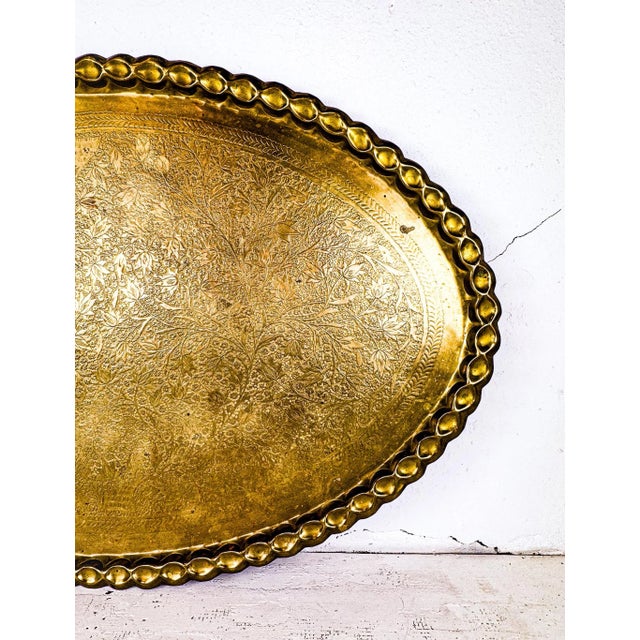 Midcentury Modern Brass Tray Table With Base For Sale - Image 10 of 17