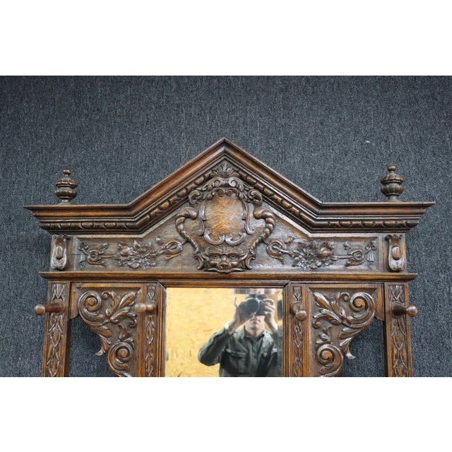 Late 19th Century 19th C. Oak Victorian Hall Rack For Sale - Image 5 of 11