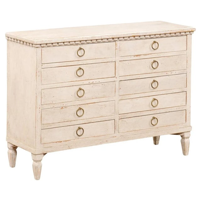 Swedish Gustavian Style 1890s Apothecary Chest with 10 Drawers and Carved Dentil For Sale - Image 13 of 13
