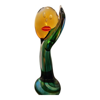 Luigi Mellara Murano Glass "Homage to Picasso" Monumenta 11lbs Abstract Face For Sale