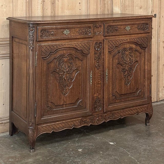 French Country Antique Country French Louis XIV Oak Buffet For Sale - Image 3 of 18