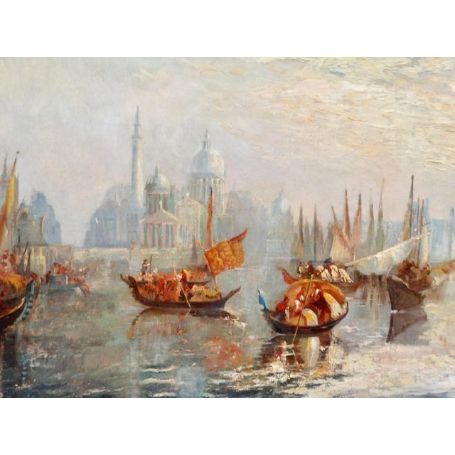 Wood Antique Oil Painting Venice Francis Moltino (1818 - 1874) Listed Artist For Sale - Image 7 of 11