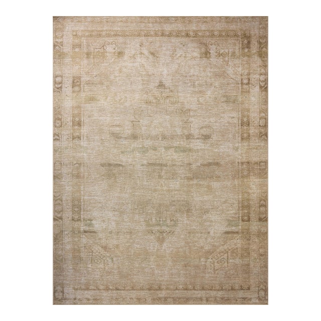 Amber Lewis x Loloi Cambria Natural / Jade 2'-6" x 12'-0" Runner Rug For Sale