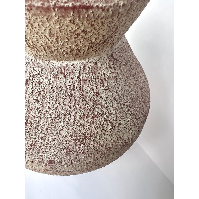 Mexican Ancient Style Metal Textured Vase For Sale - Image 3 of 3