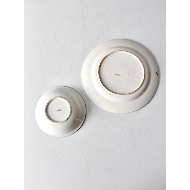 Blue Vintage Japanese Blue Willow Ware Plate and Bowl Set of 2 For Sale - Image 8 of 12