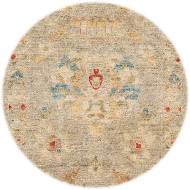Beautiful contemporary Sultanabad runner rug, hand knotted wool with a tan field, ivory and red accents in an all-over...