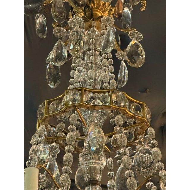 Traditional 19th Century French Gilt Bronze and Crystal Chandelier For Sale - Image 3 of 10